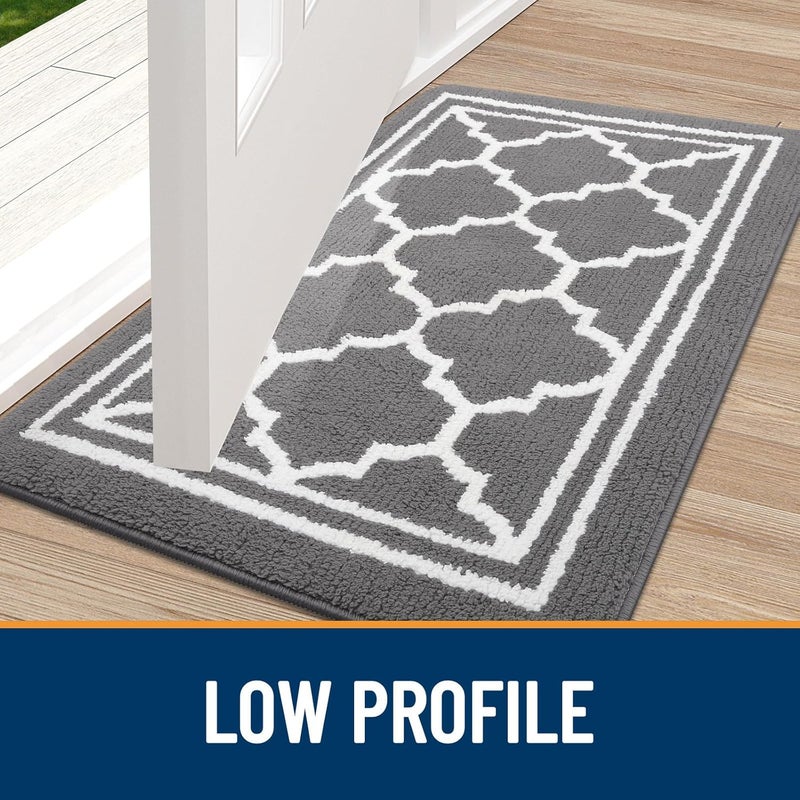 Buganda Runner Indoor Door Mat, Dirt-Resistant and Absorbent Doormat, Anti-Slip, Low Profile Floor Mats for Inside Entryway, Front, and Back Door Entrance (70x23 Inches, Grey) - Image 3